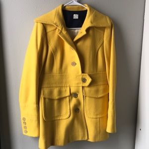 J Crew Vibrant Yellow Winter Coat Size 6